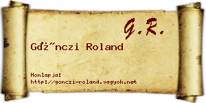 Gönczi Roland névjegykártya